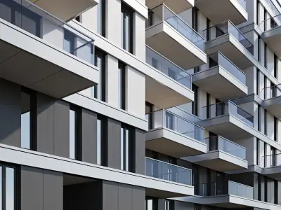 Modern residential building 10 3D model