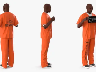  Black Male Prisoner with Mugshot Board 