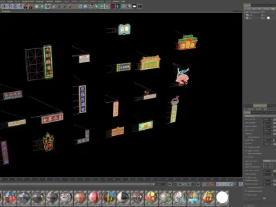 Hong Kong Neon Sign V03 Bundle  3D model