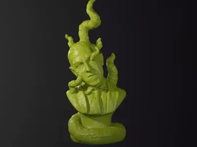 H P Lovecraft Eldritch bust for 3D printing  3D print model