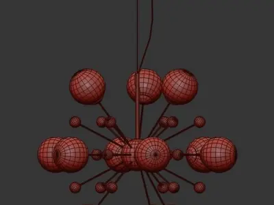 COPERNICUS modern chandelier with balls hanging from ceiling 3D model