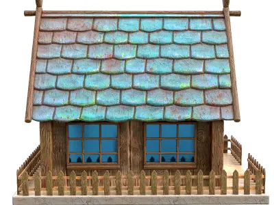 Cartoon House Low-poly 3D model