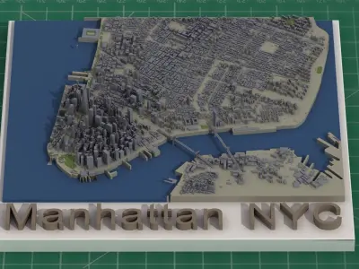 Manhattan New York City 3D Print  Model Kit 3D print model
