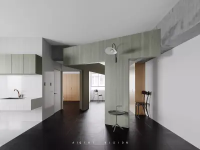 Living Room and Kitchen with Dinning Set Low-poly-137 Low-poly 3D model