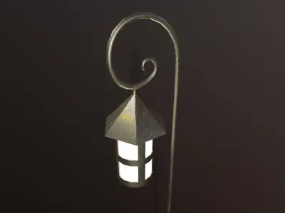 Lantern outdoor PBR low poly game ready Low-poly 3D model