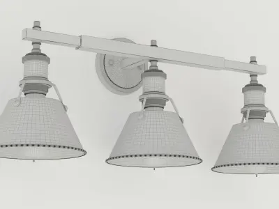 Shades of Light Truncated Cone Shade Vanity Light 3 Light 3D model