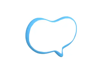 Speech Balloon v14 005 Low-poly 3D model