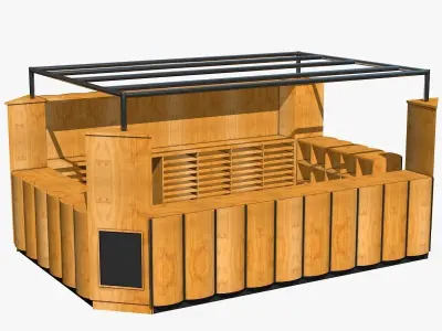 Wooden Kiosk 3D model