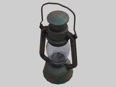 Oil Lamp 1C Low-poly 3D model