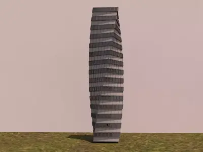 2 Skyscrapers 3D Model High-Detail Game Ready Low-poly 3D model