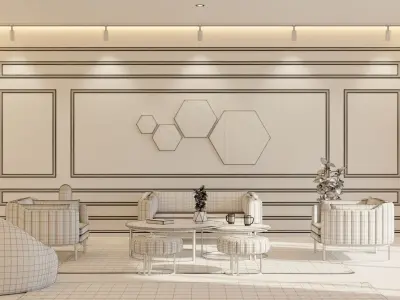 Living Room - 03 Low-poly 3D model