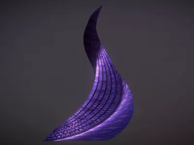 Twisted Layered Tower Futuristic 3D model