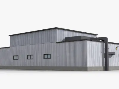 Factory x17 Low-poly 3D model