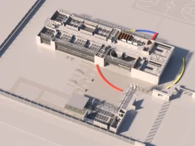 University High School Exterior interior  furniture 3D model