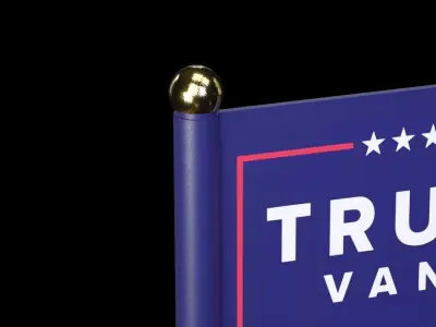 Donald Trump Election Flag Low-poly 3D model