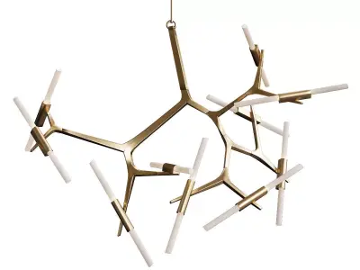 Agnes chandelier 20 lights brass von Roll Hill 3D model
