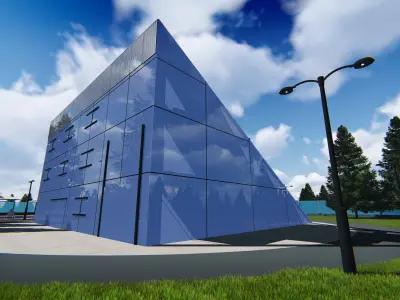 Tesla solar roof rotating glass villa 3D model