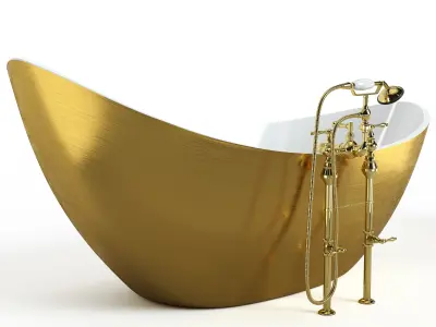 Bathtube with Shower 03 3D model