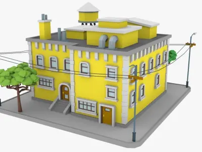 LowPoly City Block03 Low-poly 3D model