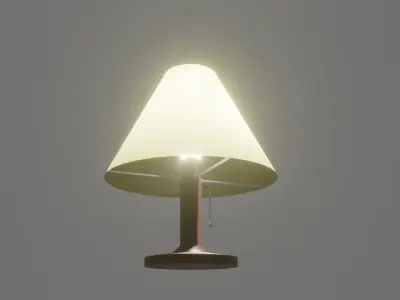 Bedside Lamp - Lampshade - Abajur Low-poly 3D model