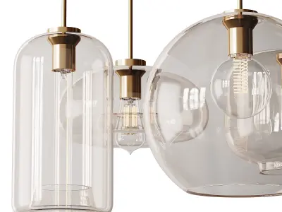 Moderne glazen hanglampen light 3D model