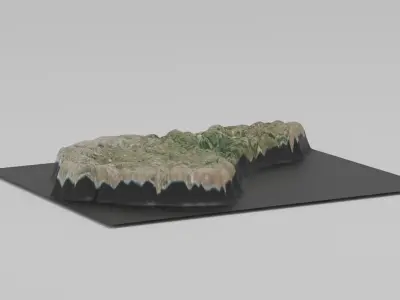 Barbados Map Country Low-poly 3D model