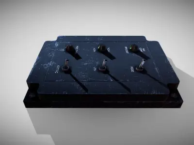 Sci-fi Panel Element Low-poly 3D model