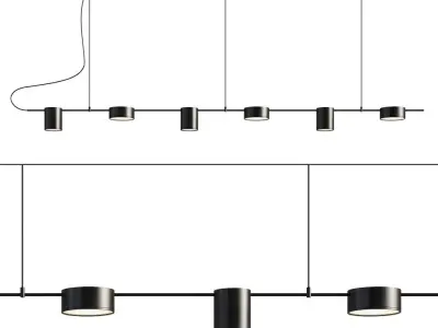 Linear Suspension Chandelier Collection 3D model