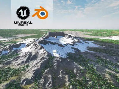 Volcano Mountain Range Version 2 3D model