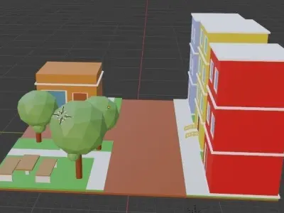 Piece of city 3D model