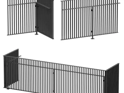 Metal fencing metal fence fencing for balcony 3D model