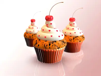 Cupcakes cupcake Low-poly 3D model