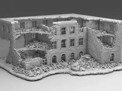 Destroyed house 3D print model