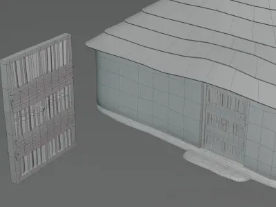 Hut house Low-poly 3D model