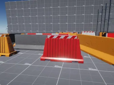 Traffic Barriers and Barricades URP HDRP Low-poly 3D model