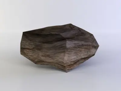 Flat rock small Low-poly 3D model