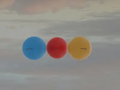 Red blue yellow balloon Free low-poly 3D model