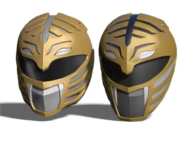 White Ranger Helmet 3D print model