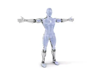 Futuristic Robot Model Pack with Articulated Limbs Low-poly 3D model