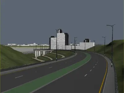 Urban Area 06  Low-poly 3D model