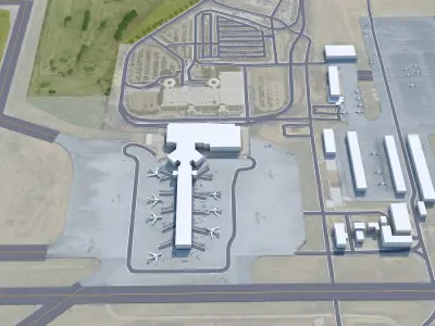 Huntsville Airport 10km Low-poly 3D model