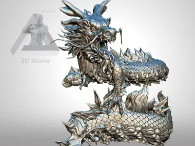 Chinese dragon with a lamp 3D print model