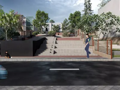 Graduation Project - Eco-community with nZEB houses Low-poly 3D model