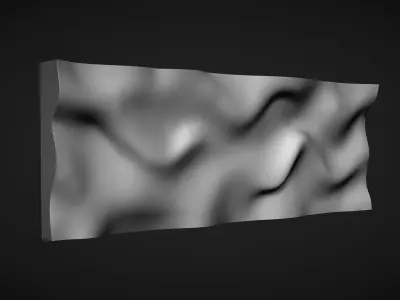 Wavy Wall Art Panel 3D model