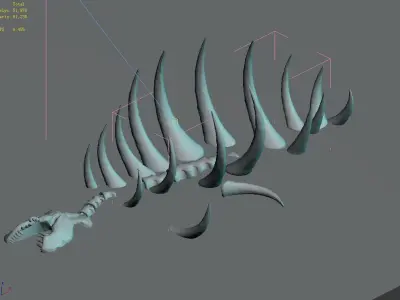 Seabed animal fossil 02 3D model