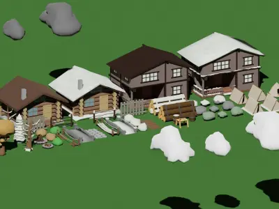 Low poly nature pack Low-poly 3D model
