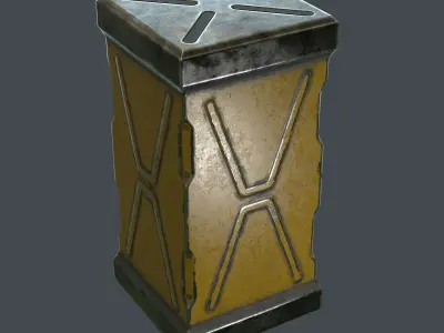 Scifi Industrial Crate Low-poly 3D model