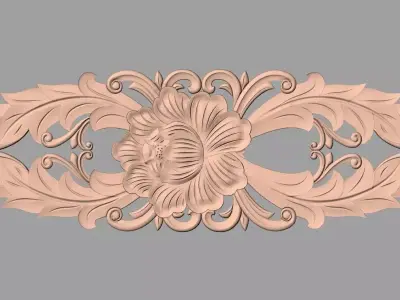 Door flower relief model STL format for CNC carving E493 3D model