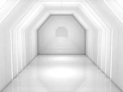 Sci Fi Corridor Low-poly 3D model 8