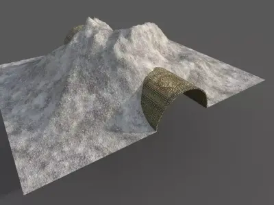 mountain and tunnel 3d model Low-poly 3D model